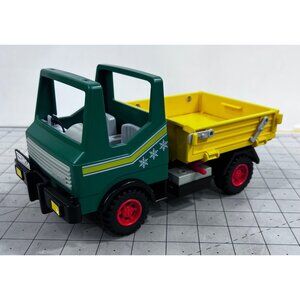 Vintage Playmobil 1986 Green & Yellow Dump Plow Truck 3695